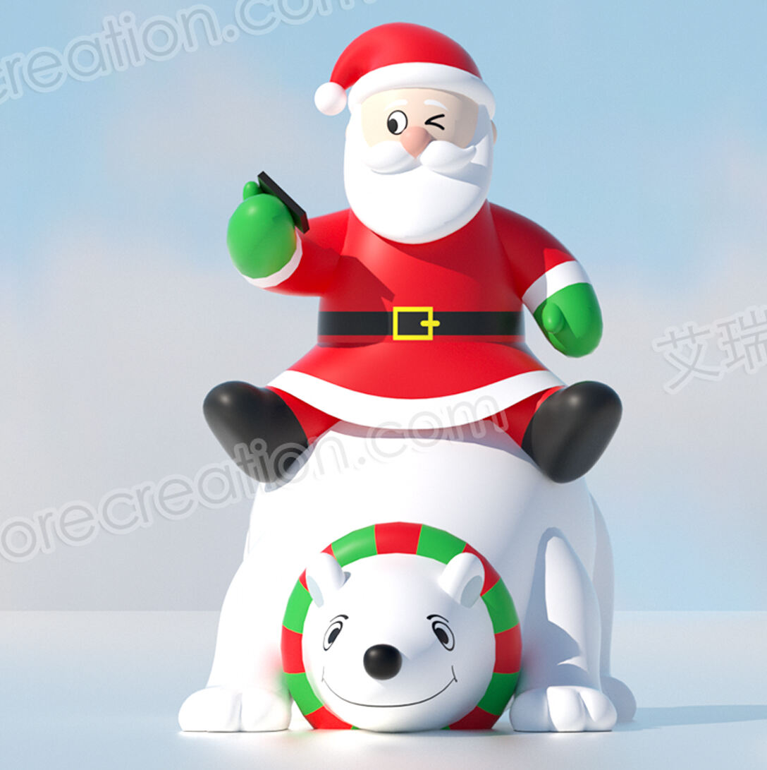 Funny Inflatable Santa Claus Riding Bear