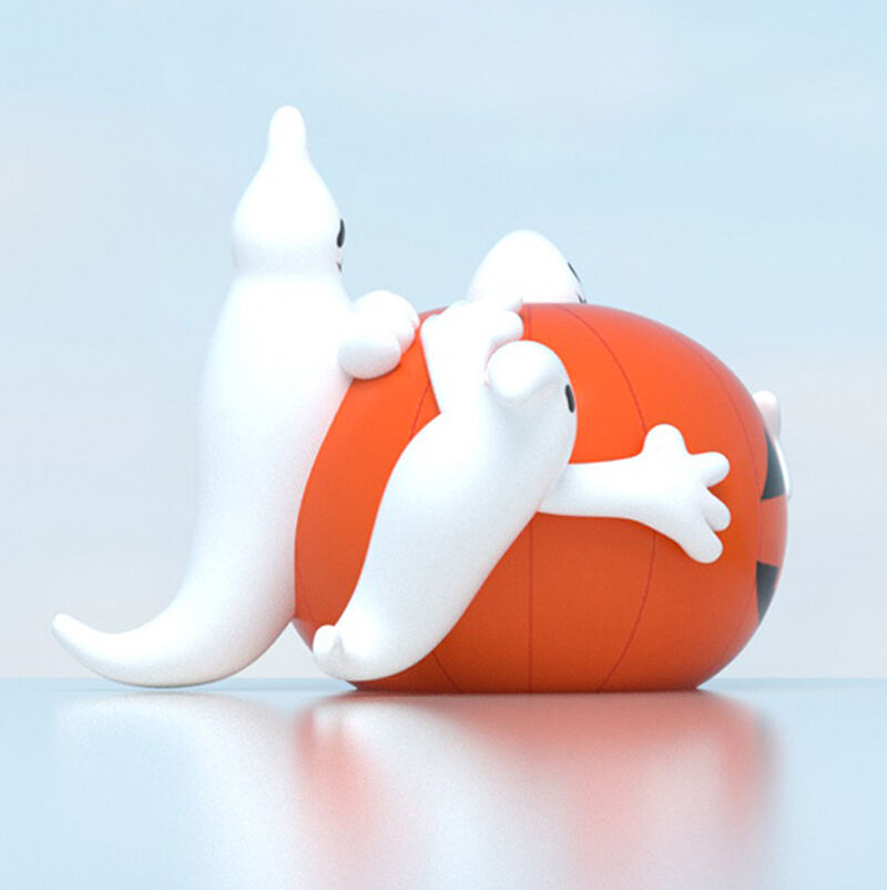 Inflatable Halloween Pumpkin with Ghost