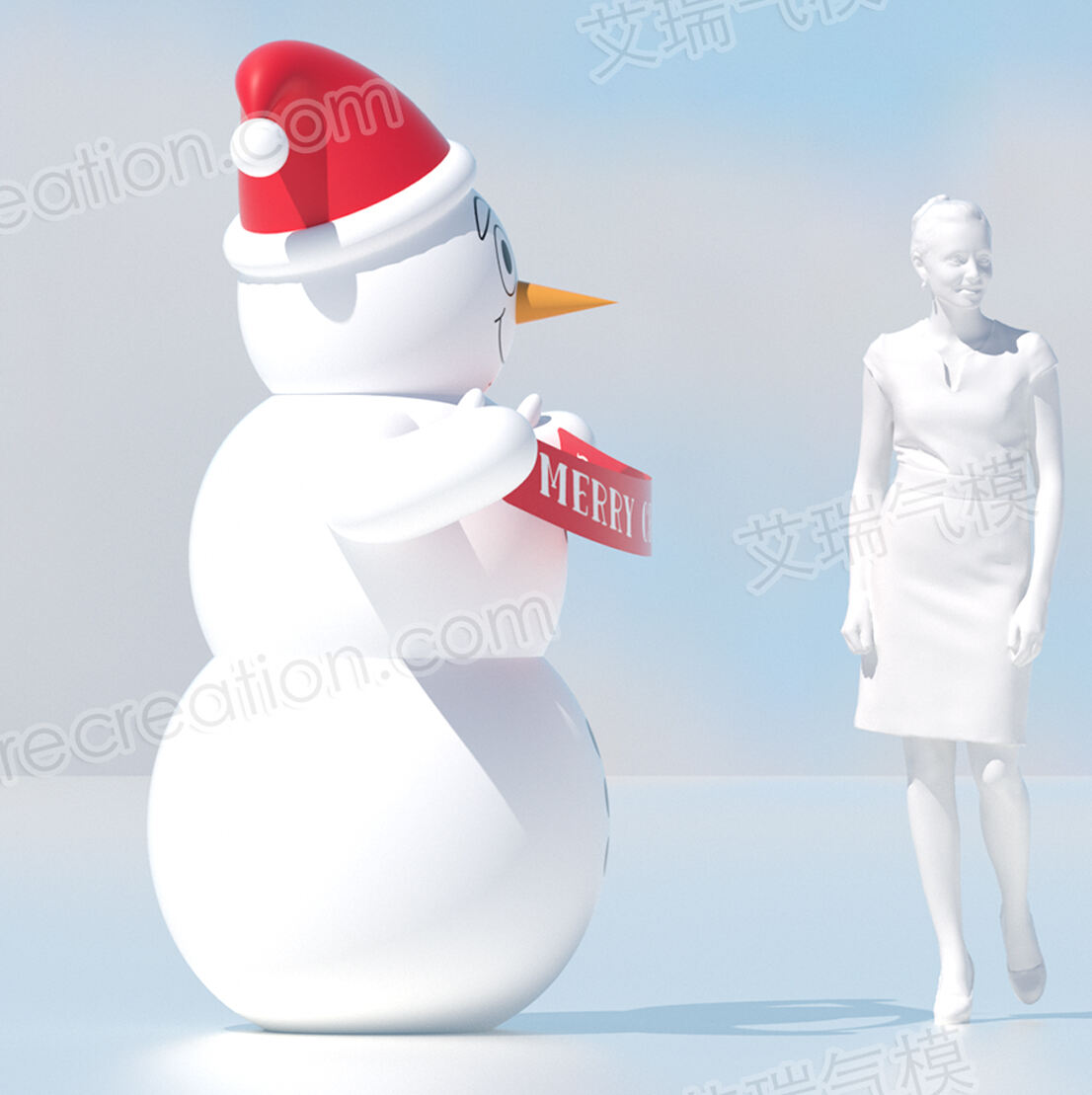 Merry Christmas Inflatable Xmas Snowman