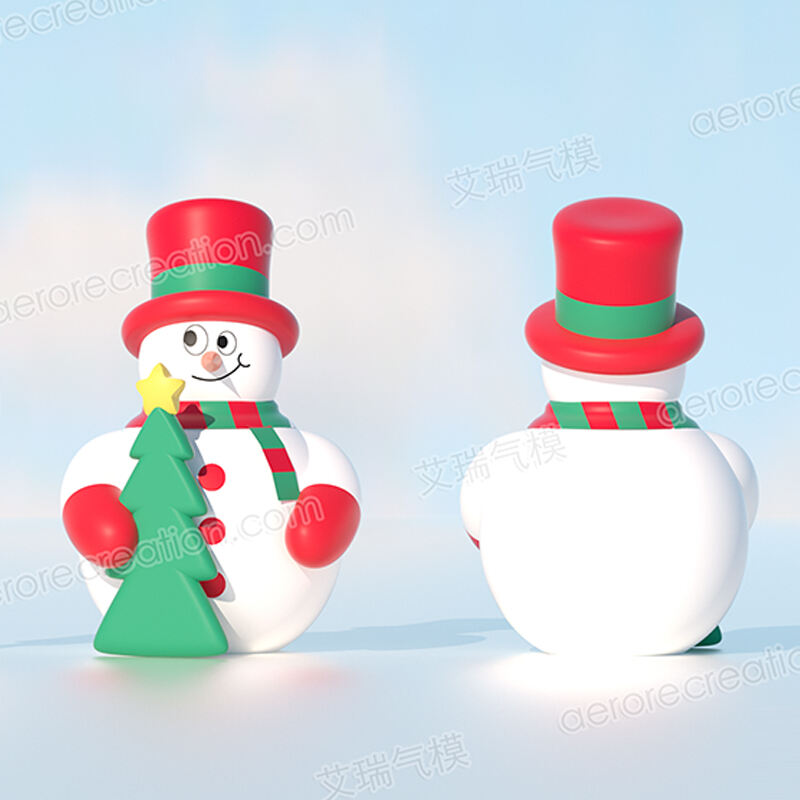 2m High Christmas Inflatable Snowman with Tree