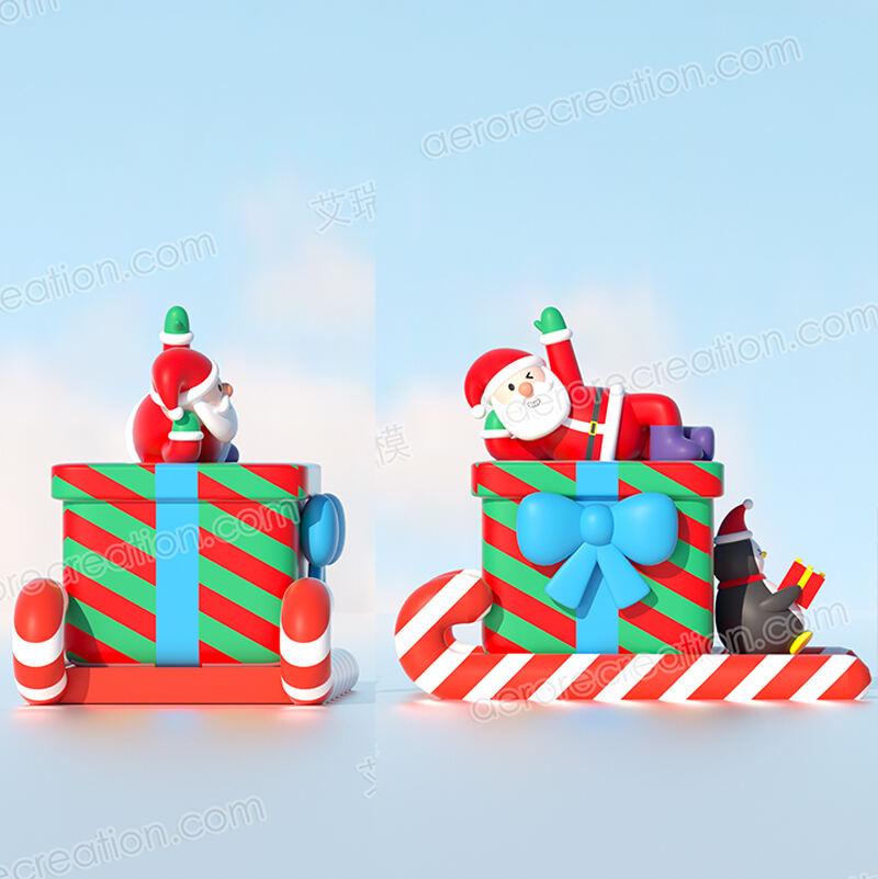 Giant Inflatable Christmas Cartoon Gift Box