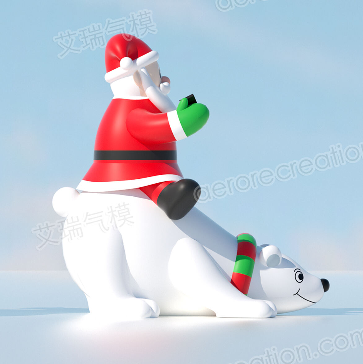 Funny Inflatable Santa Claus Riding Bear