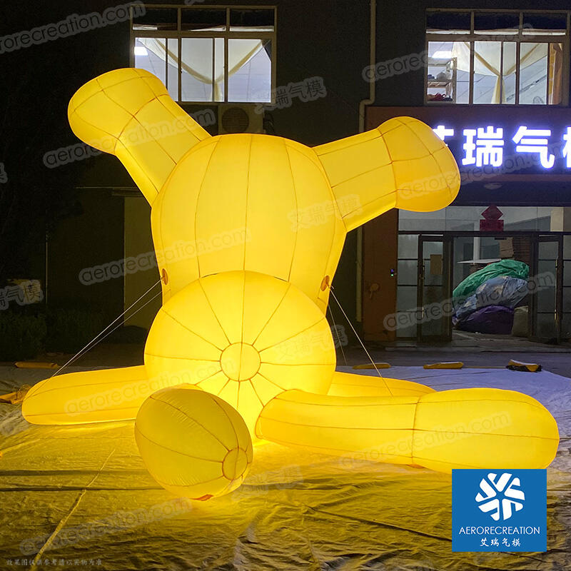 Giant Yellow Inflatable Cartoon Rabbit with Light