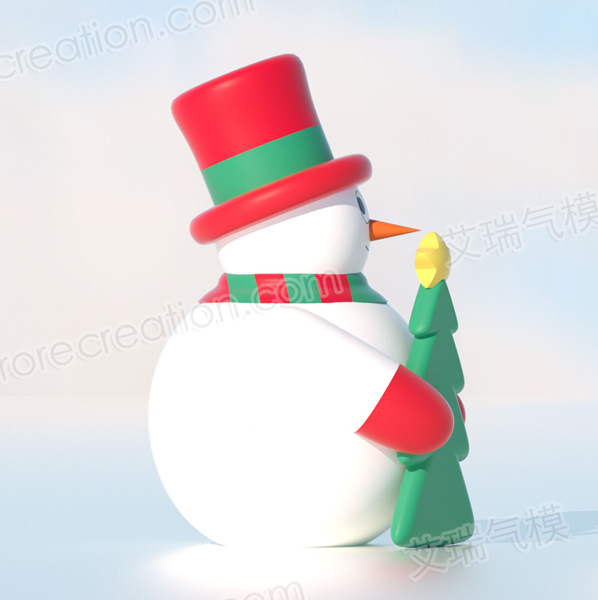 2m High Christmas Inflatable Snowman with Tree