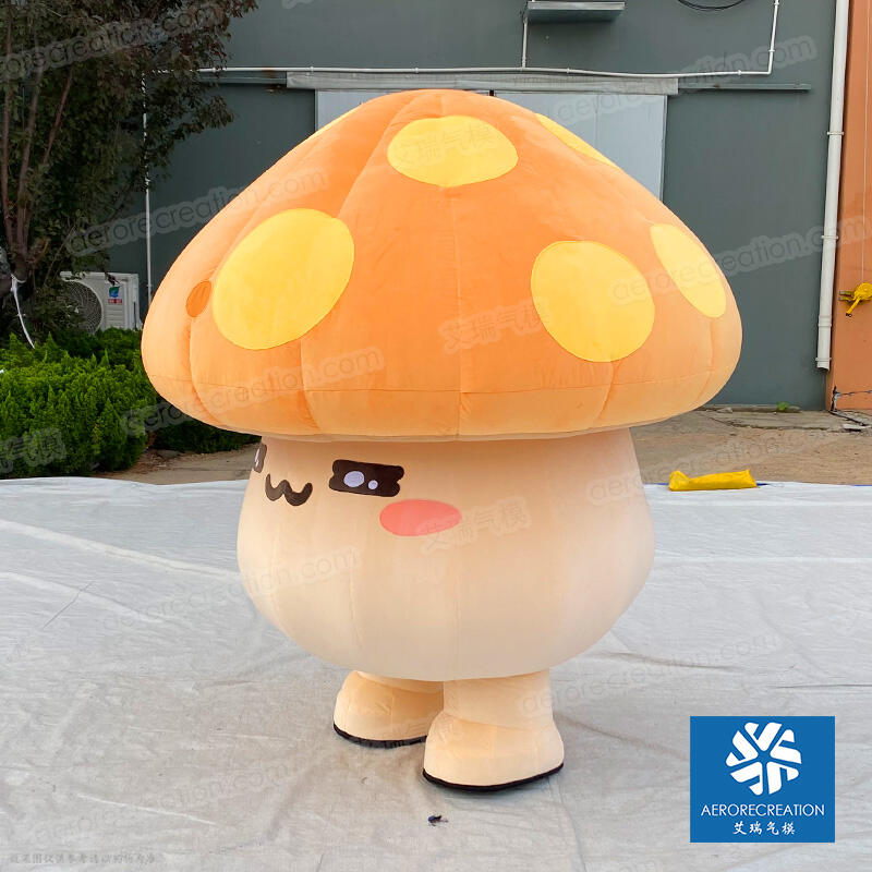 Cute Inflatable Walking Mushroom Mascot