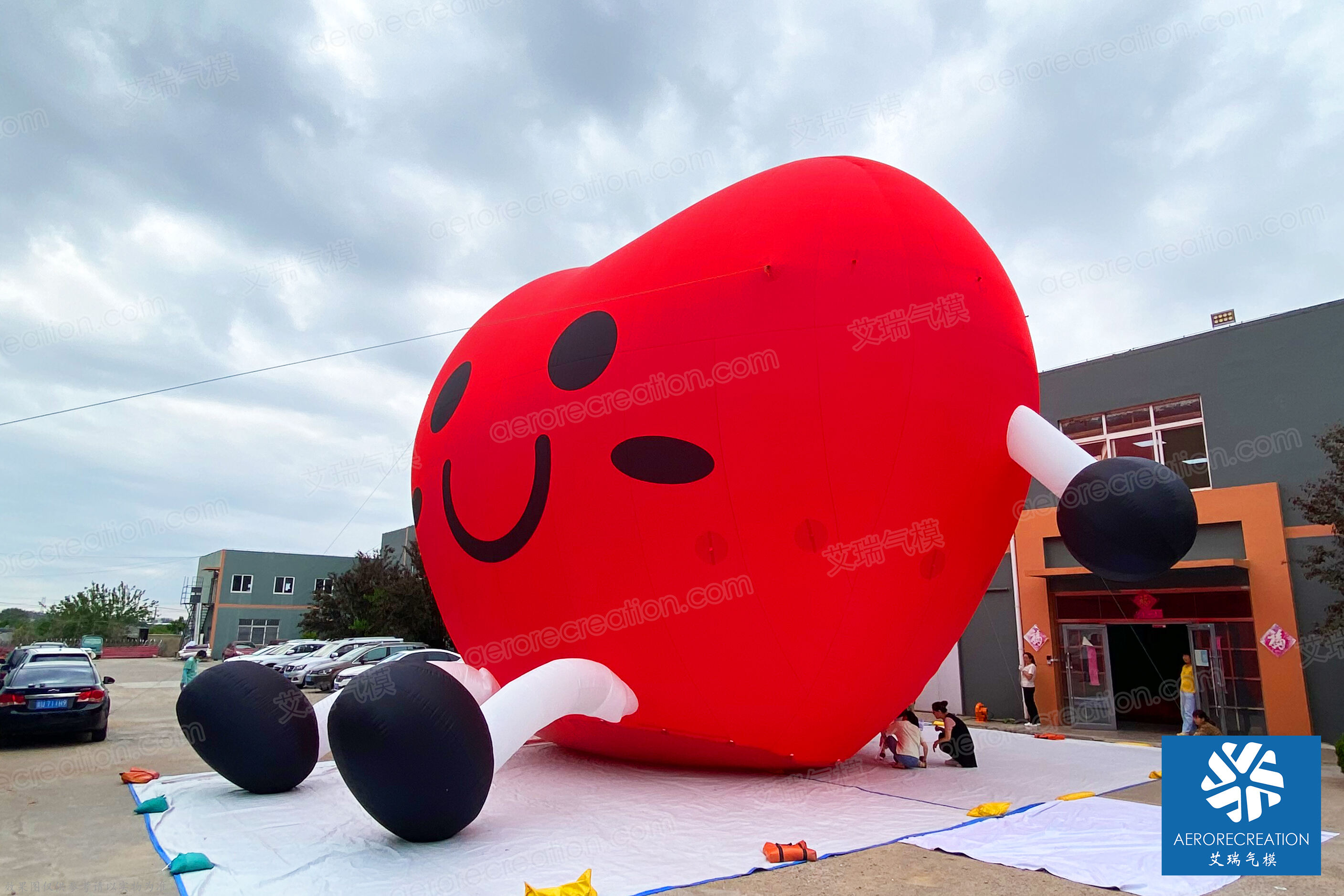 Giant Inflatable Cartoon Heart with Legs