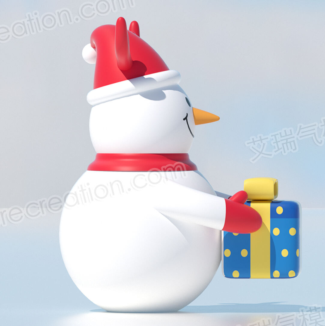 Custom Inflatable Xmas Snowman with Gift