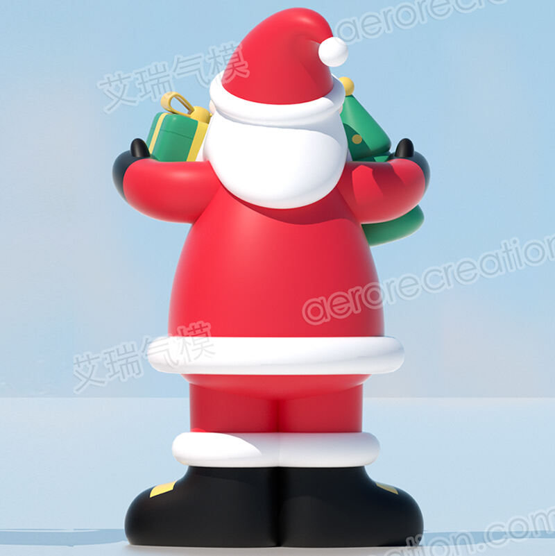 Cartoon Inflatable Christmas Santa with Gift