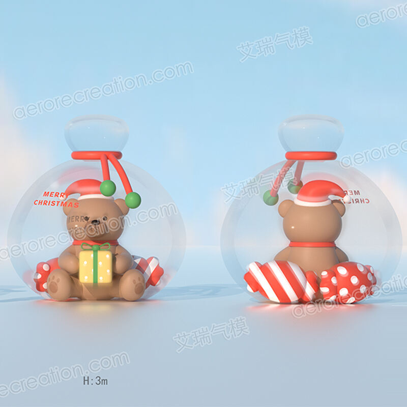 Inflatable Transparent Christmas Gift Bag with Bear