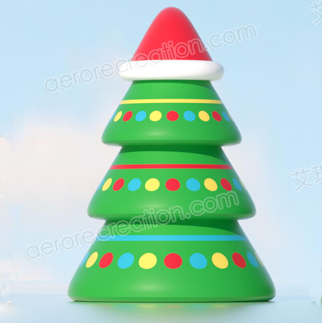 3m Inflatable Christmas Tree with Red Hat