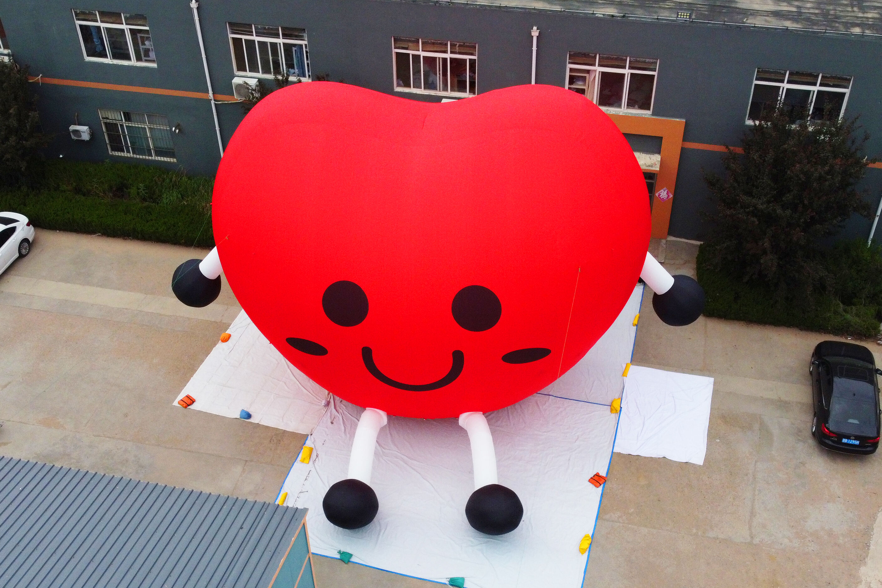 Giant Inflatable Cartoon Heart with Legs