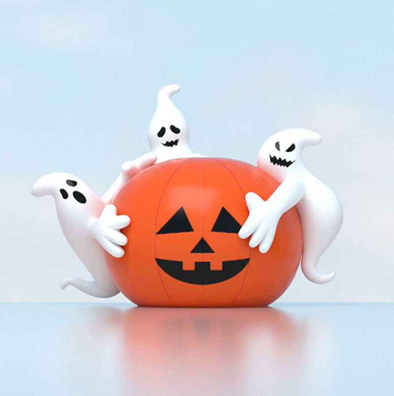 Inflatable Halloween Pumpkin with Ghost