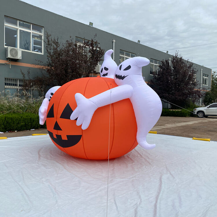 Inflatable Halloween Pumpkin with Ghost