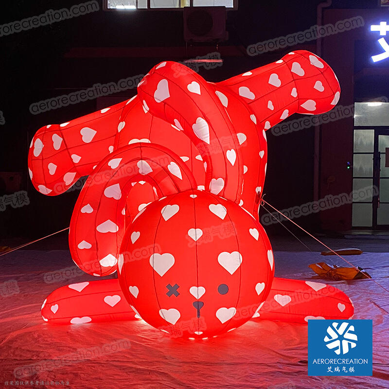 Red Cartoon Inflatable Good Rabbit