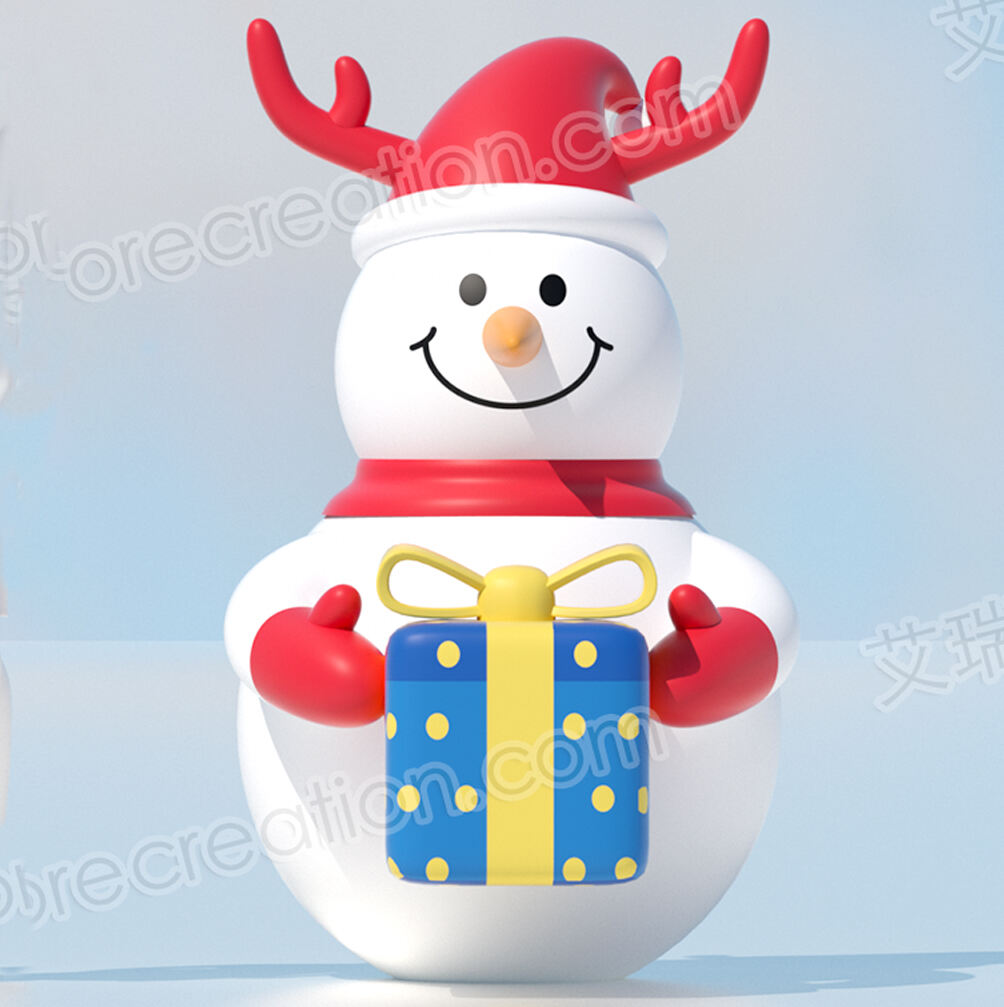 Custom Inflatable Xmas Snowman with Gift