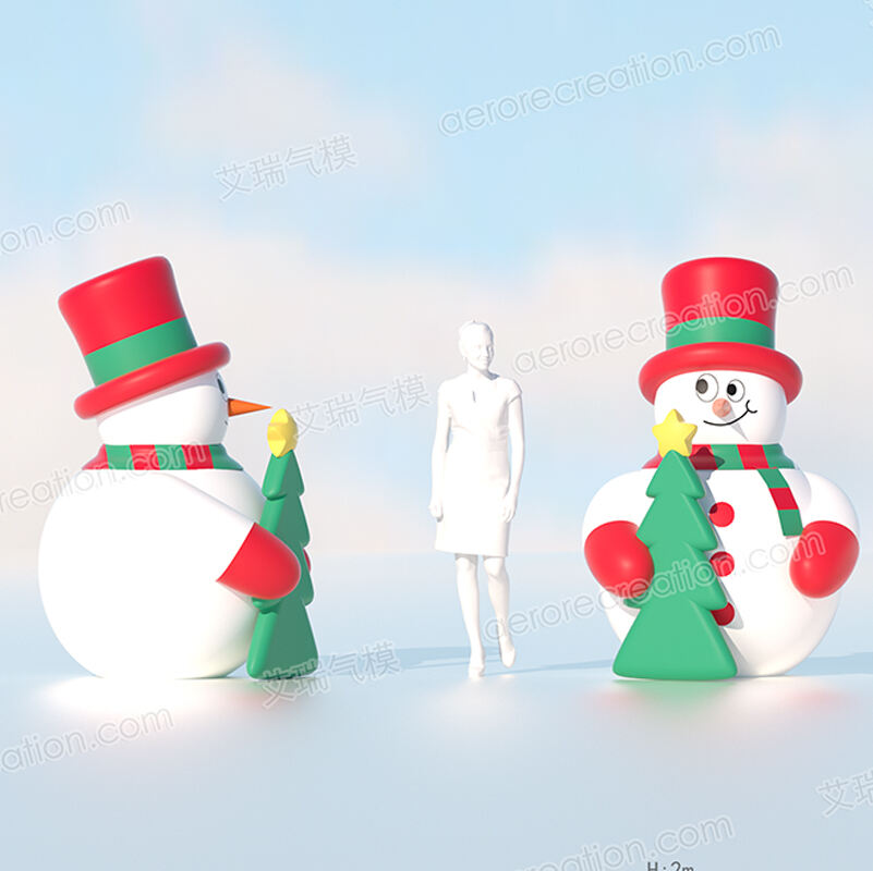 2m High Christmas Inflatable Snowman with Tree