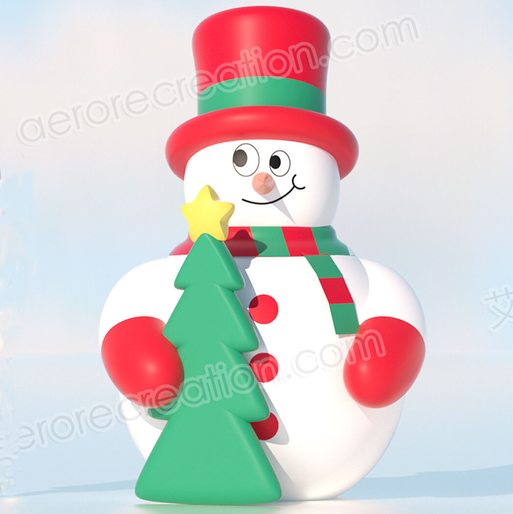 2m High Christmas Inflatable Snowman with Tree