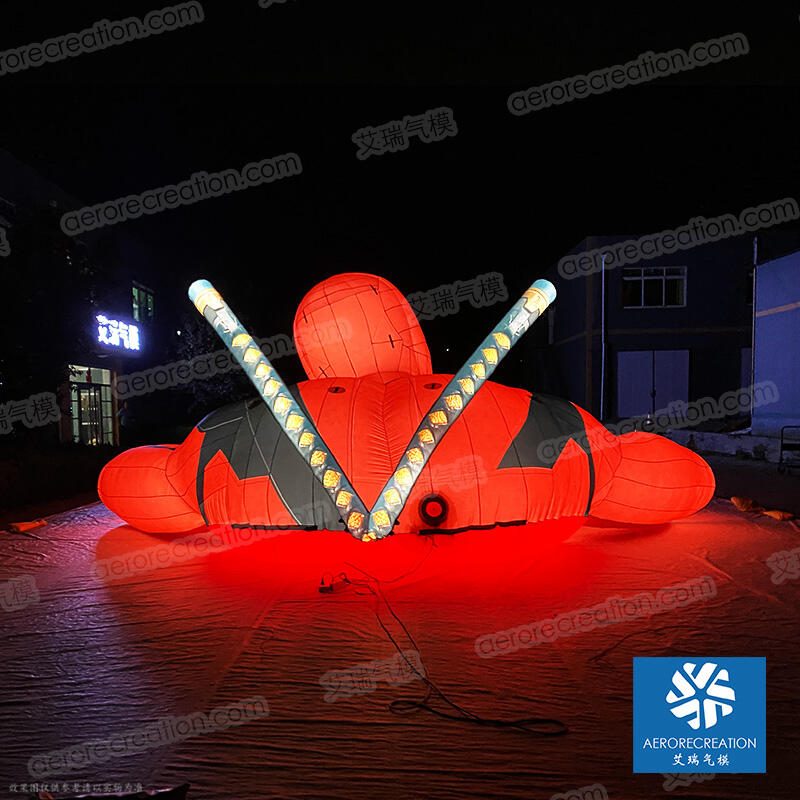 Giant Inflatable Deadpool Model with Light