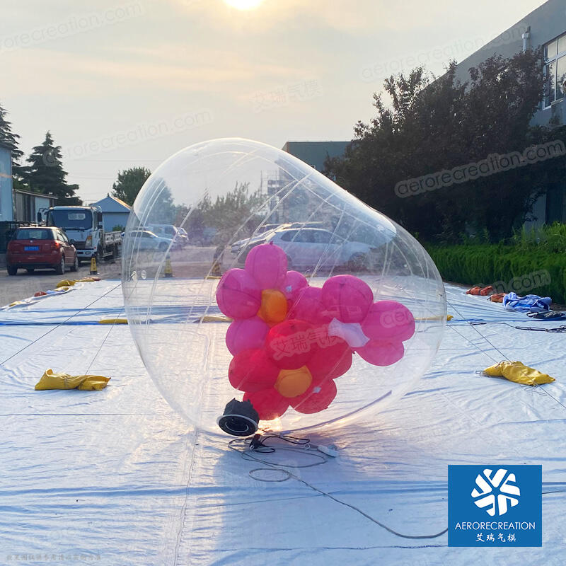 Inflatable Transparent Heart with Flowers