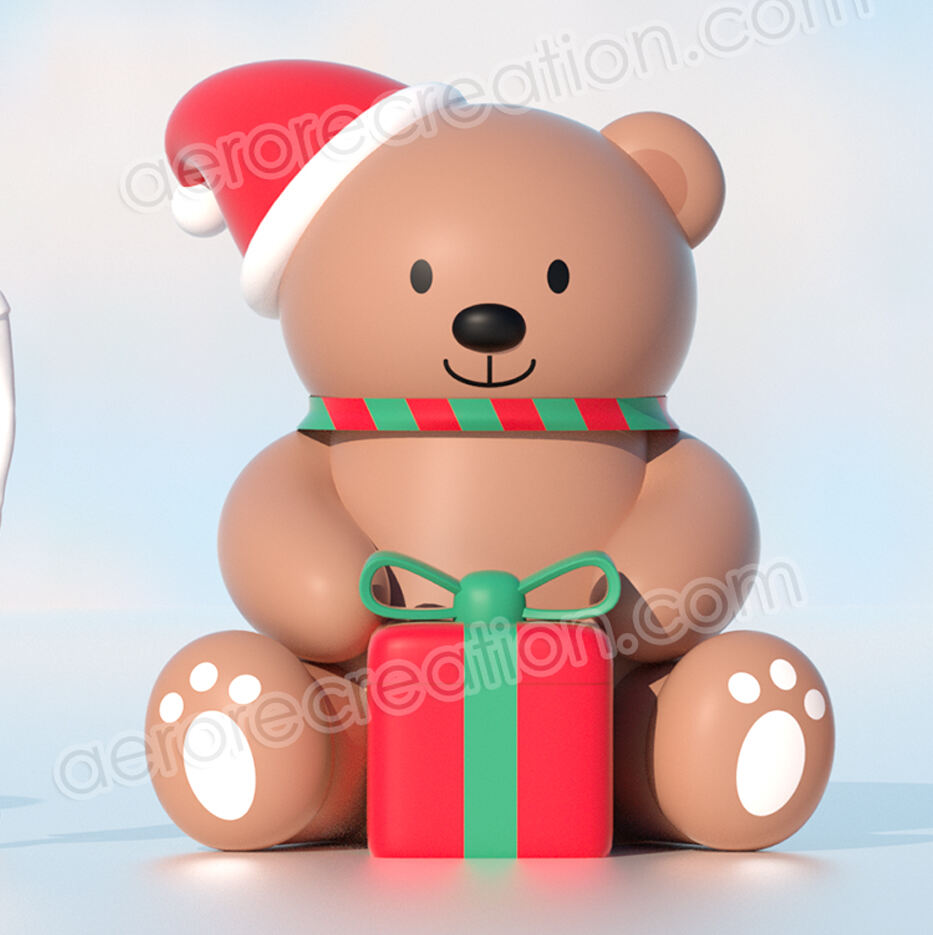 Inflatable Cartoon Christmas Gift Bear