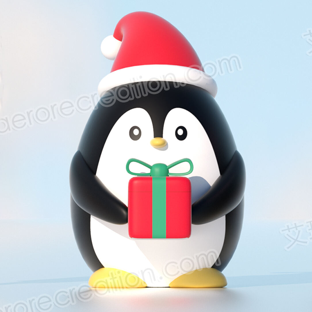 Inflatable Christmas Penguins with Gift