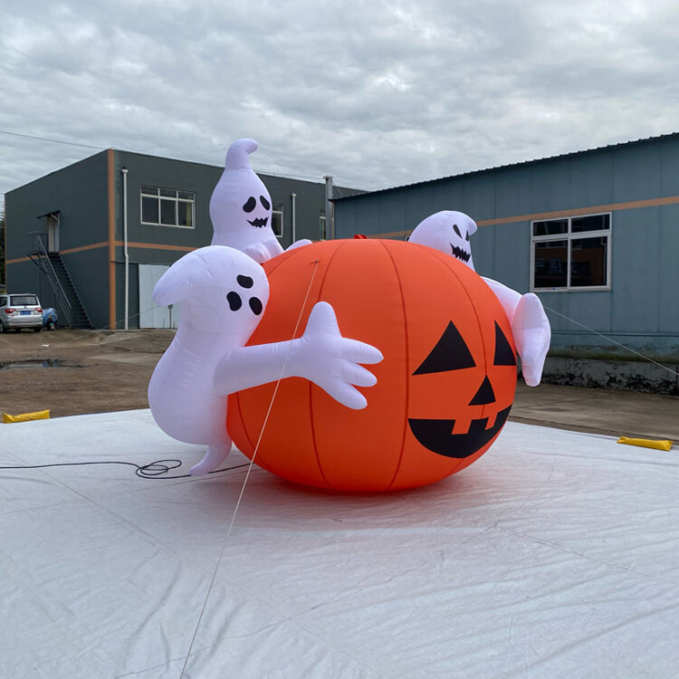 Inflatable Halloween Pumpkin with Ghost