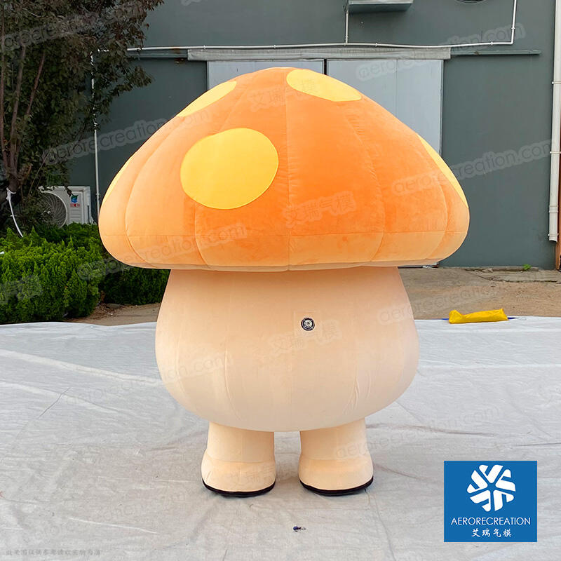 Cute Inflatable Walking Mushroom Mascot