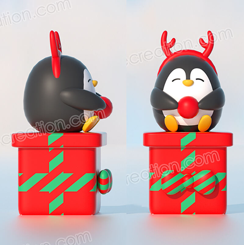 1.5m Inflatable Christmas Gift Box with Penguins