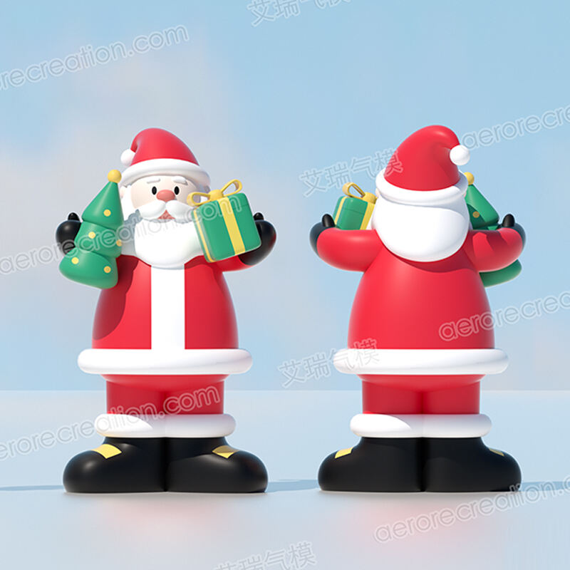 Cartoon Inflatable Christmas Santa with Gift