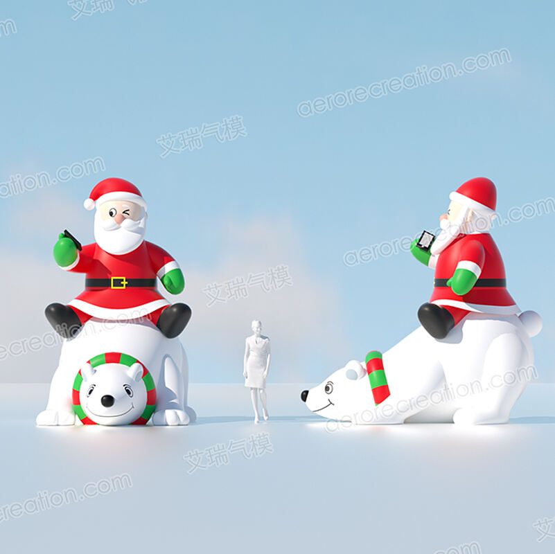 Funny Inflatable Santa Claus Riding Bear