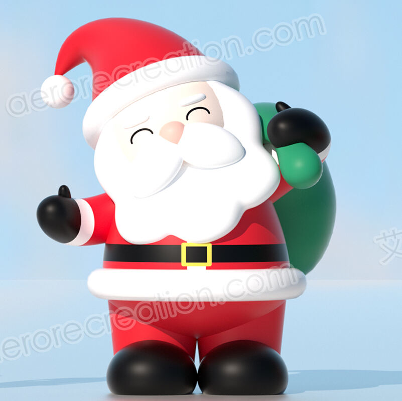 Cartoon Inflatable Santa Claus with Bag