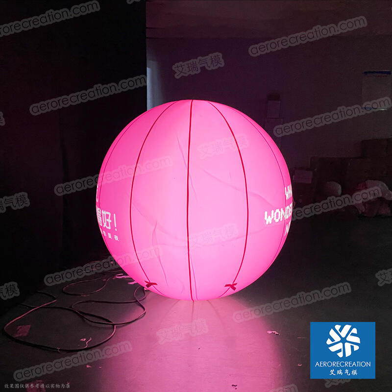 Advertising Inflatable Pink Balloon with LED