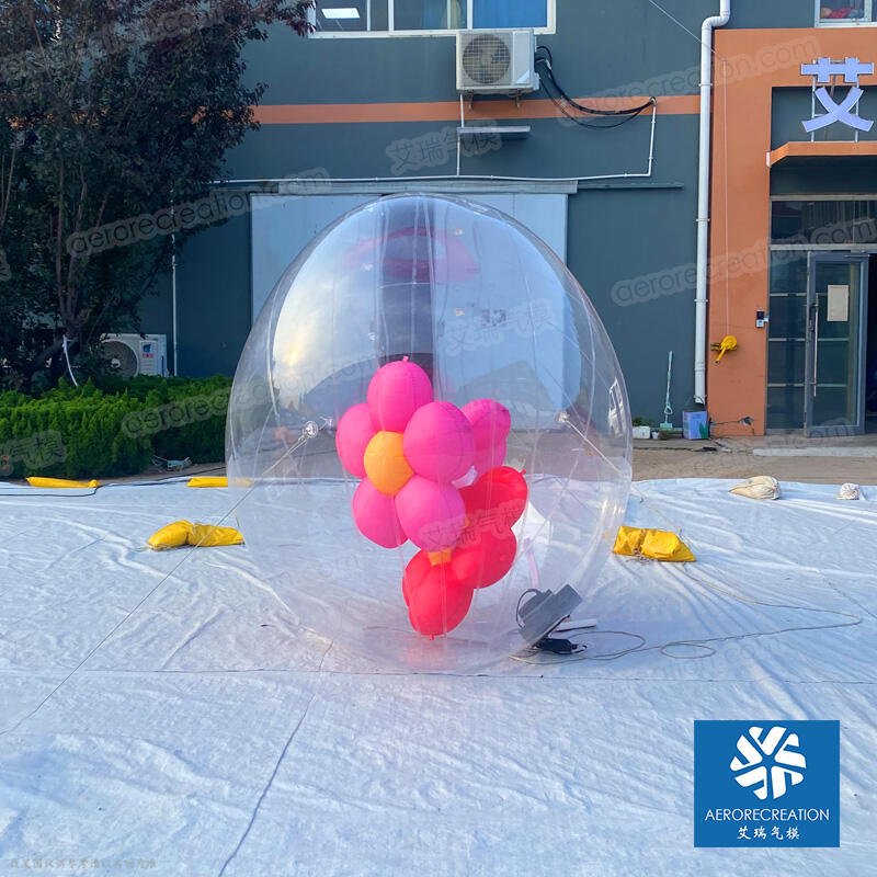 Inflatable Transparent Heart with Flowers