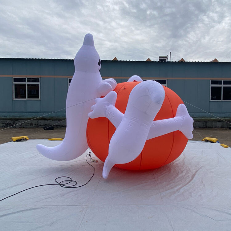 Inflatable Halloween Pumpkin with Ghost