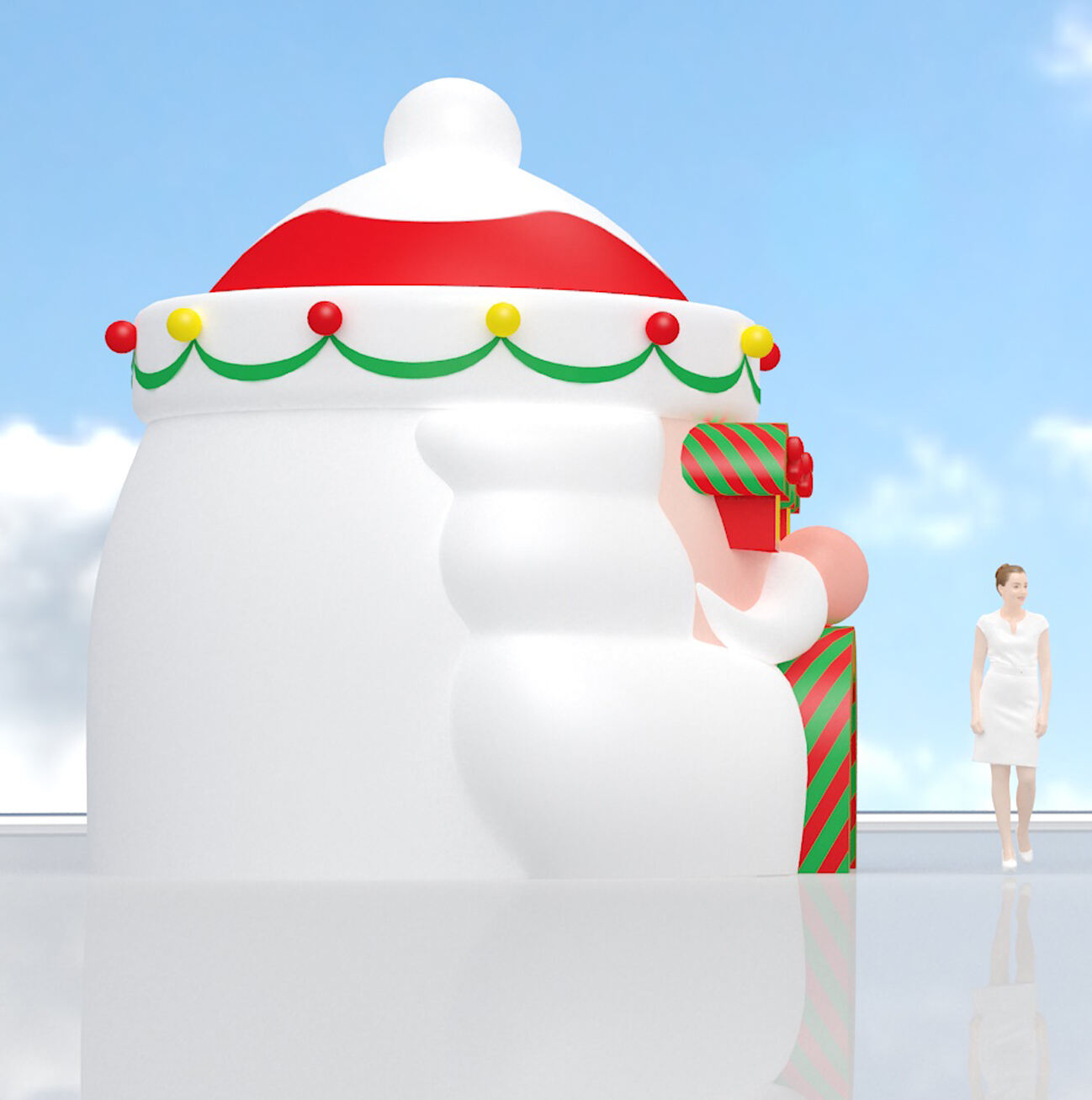 Customized White Inflatable Christmas House