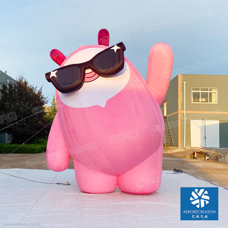 Plush Inflatable Pink Cartoon Character