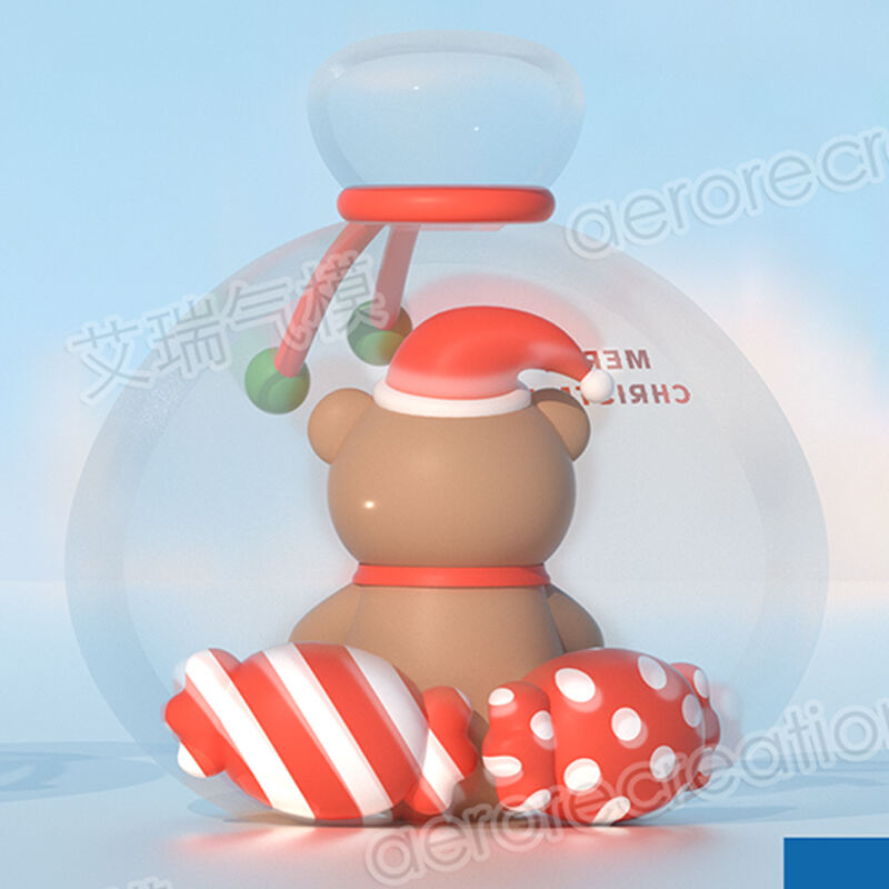 Inflatable Transparent Christmas Gift Bag with Bear