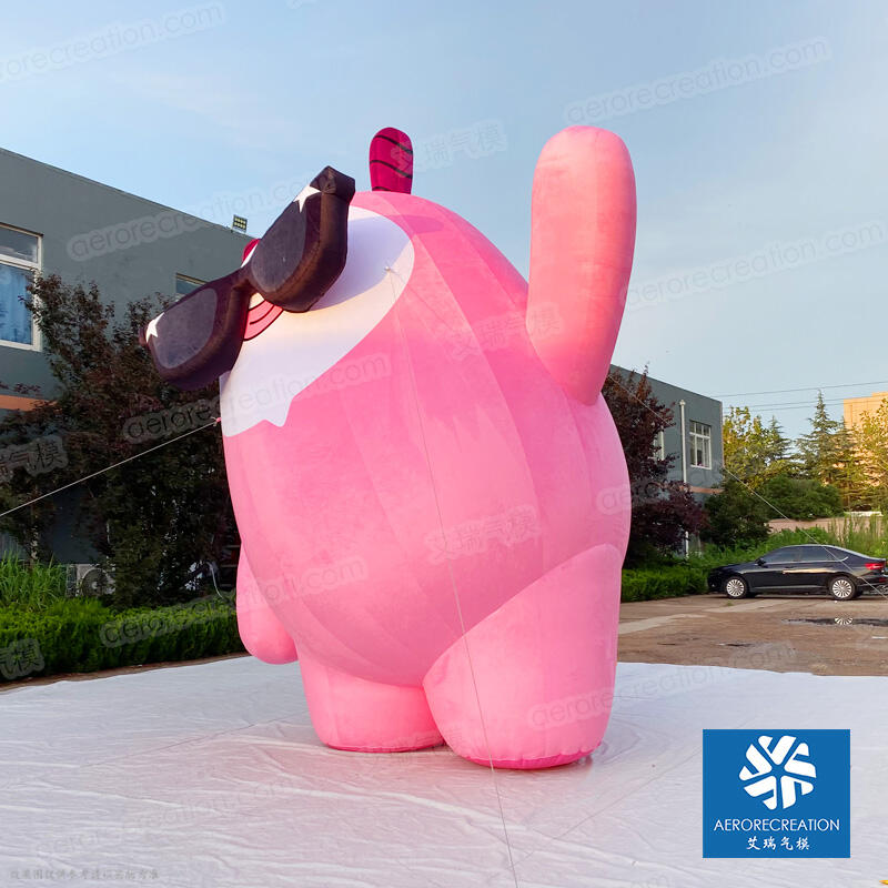 Plush Inflatable Pink Cartoon Character