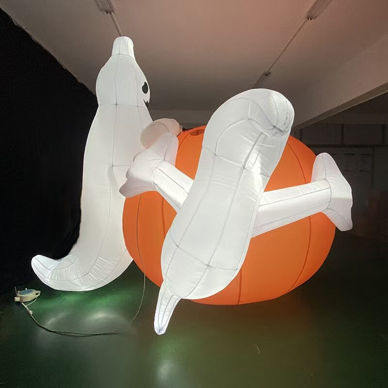 Inflatable Halloween Pumpkin with Ghost