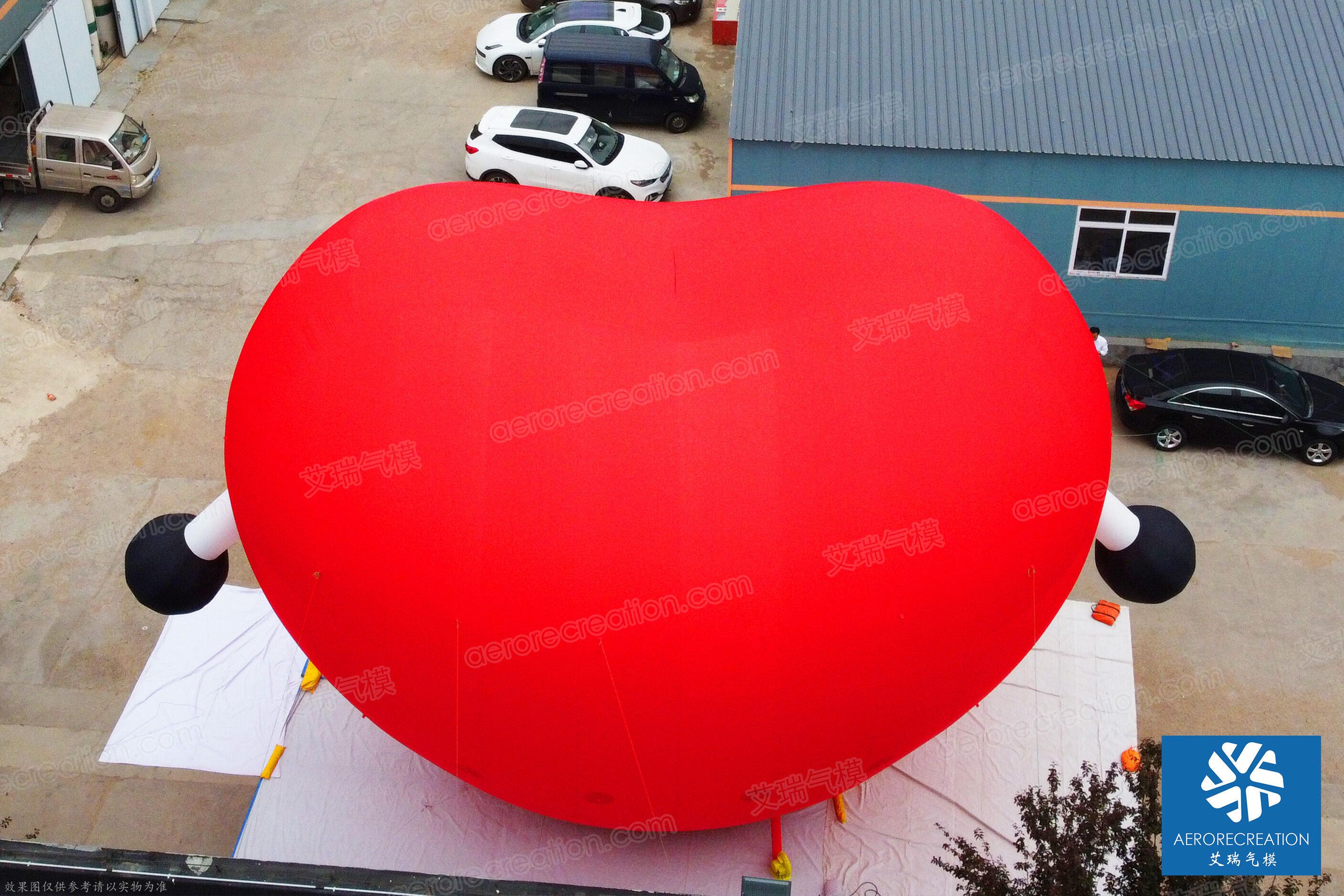 Giant Inflatable Cartoon Heart with Legs