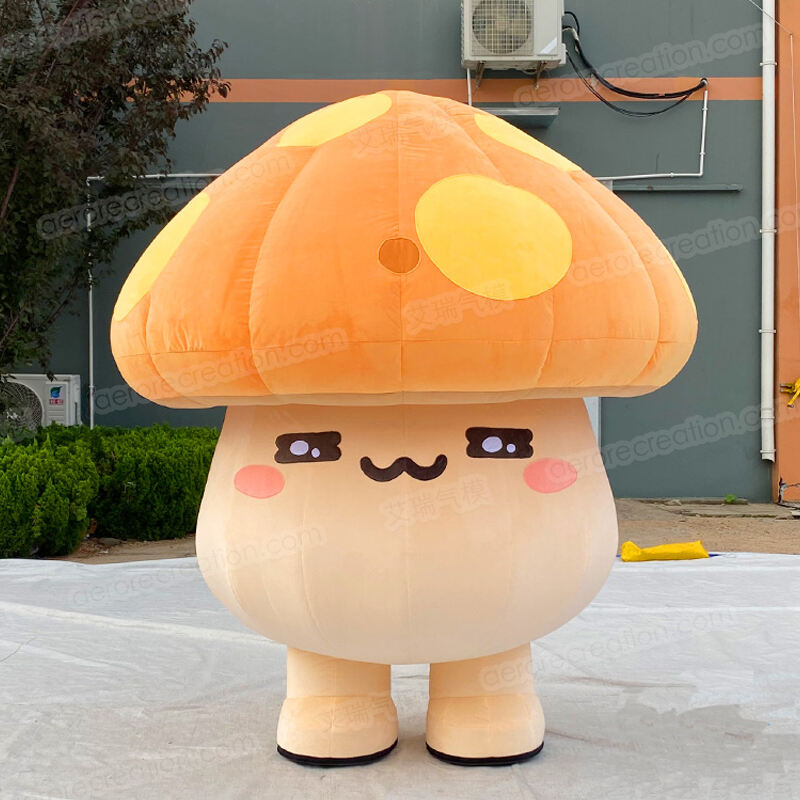 Cute Inflatable Walking Mushroom Mascot