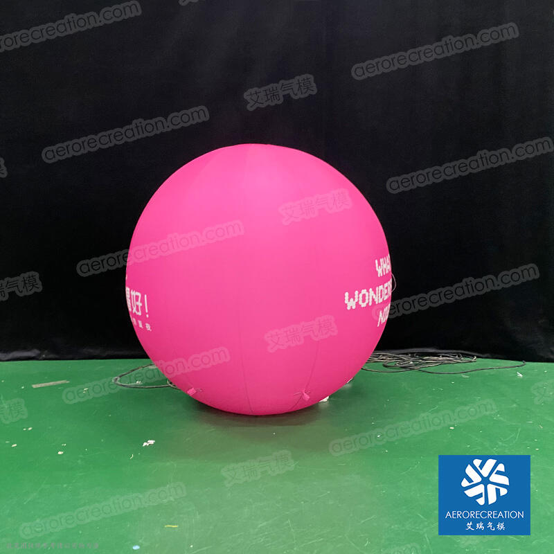 Advertising Inflatable Pink Balloon with LED