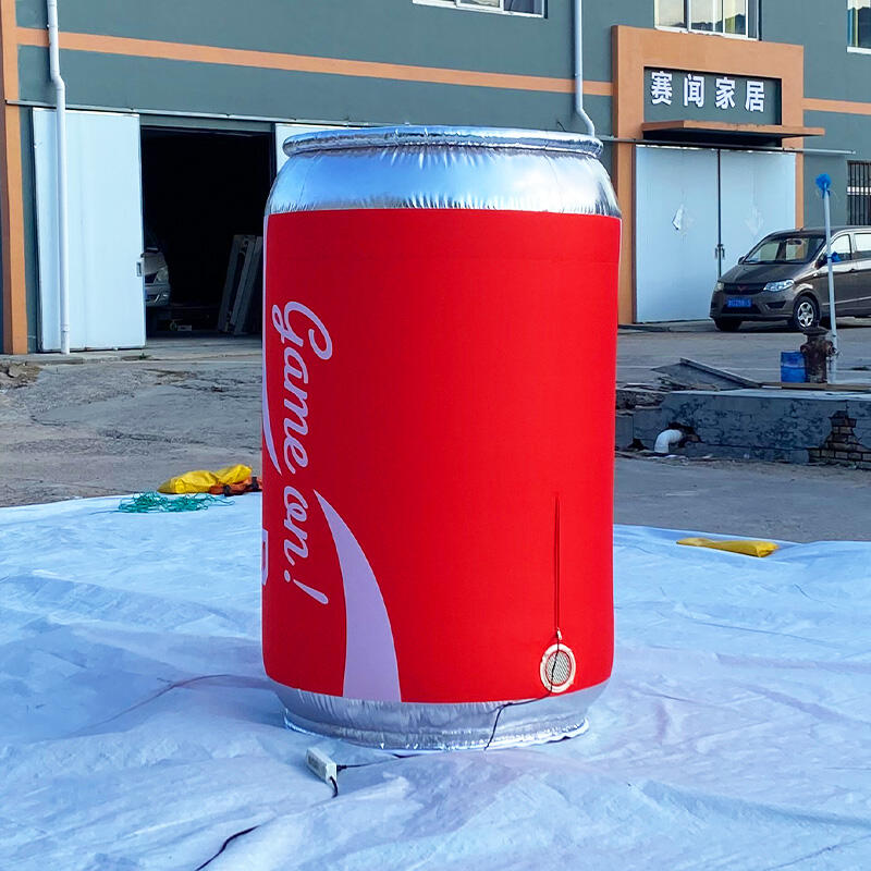 Inflatable customized beverage red can