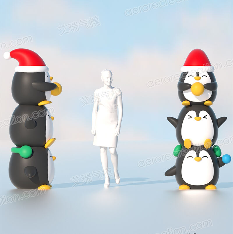 Inflatable Cartoon Christmas Penguins