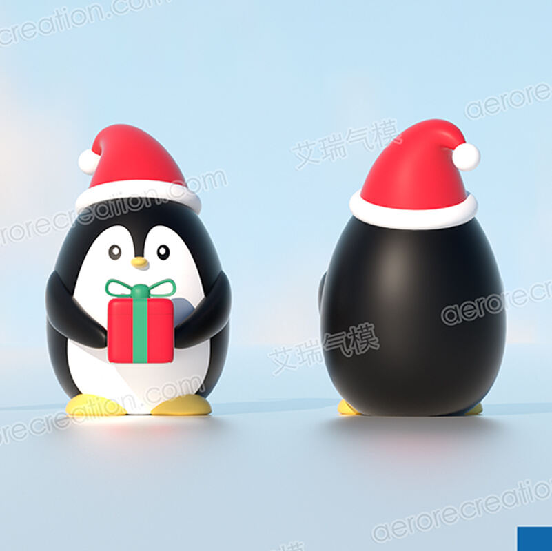 Inflatable Christmas Penguins with Gift