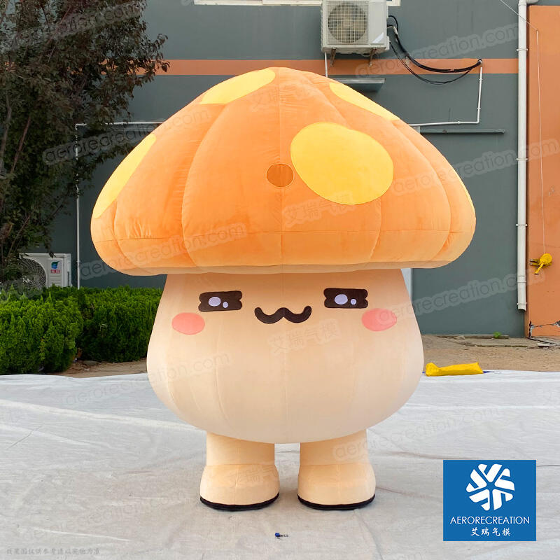 Cute Inflatable Walking Mushroom Mascot