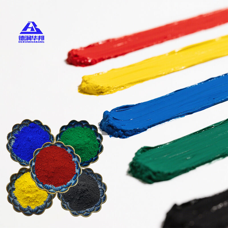 Iron oxide pigments for sustainable development circular economy green architecture industrial coatings concrete coloring color stability weather resistance interior decoration plastic coloring road marking