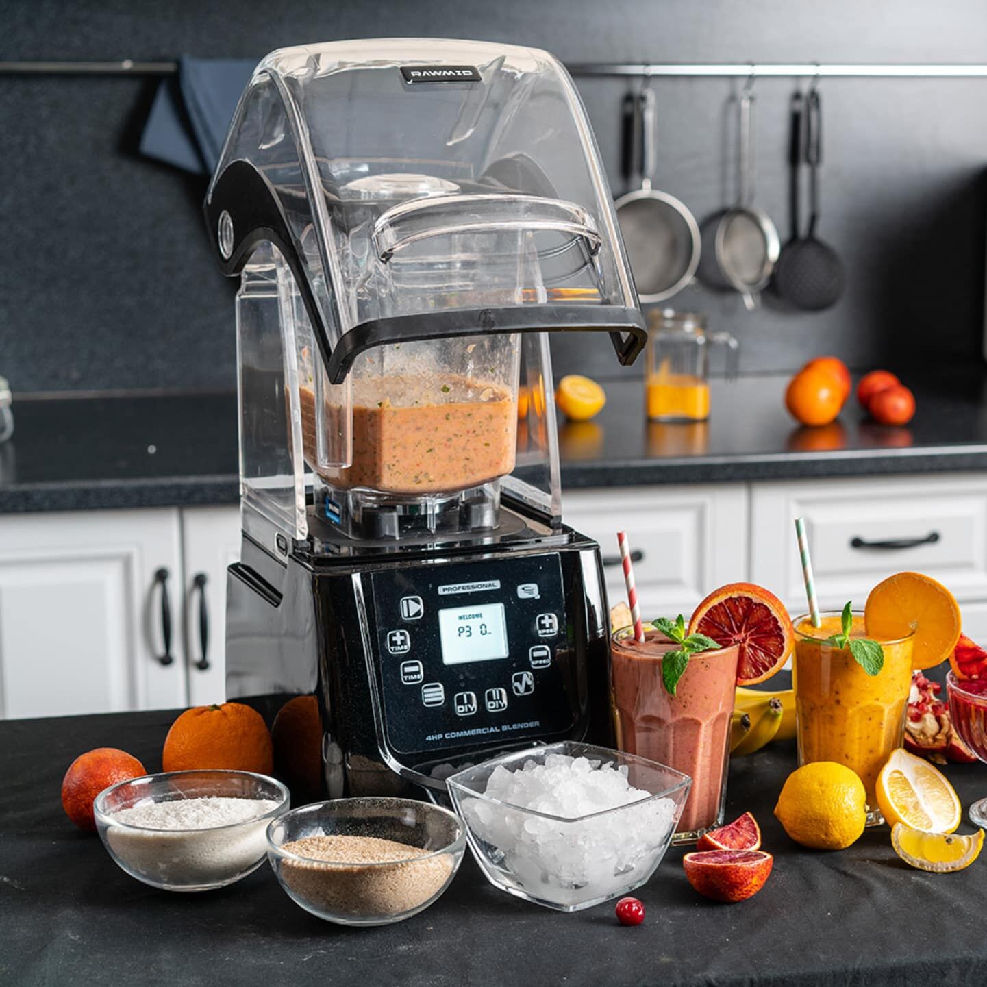 Combine-K90TS professional commercial blender High Speed Commercial Kitchen Blender All IN 1 Low-Noise Sound Cover for Fresh Juice and Food Preparation