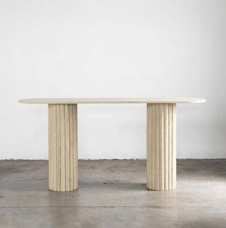 Beige Travertini Konsolipöytä