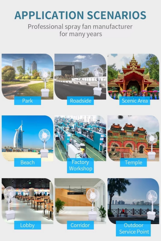 26 30 Inch Industrial Outdoor Electric Stand Floor Water Spray Ventilador air Coolers Maker Mist Fan Sprayer factory